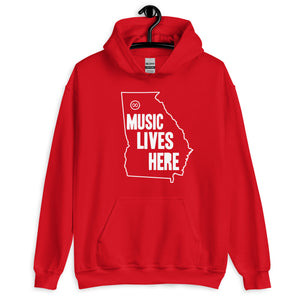 Georgia "MUSIC LIVES HERE" Men's Hooded Sweatshirt