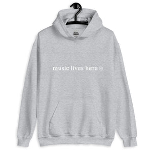 "MUSIC LIVES HERE" Men's Hooded Sweatshirt