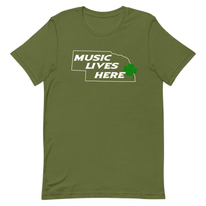 Nebraska Irish "Music Lives Here" Four Leaf Clover Men's Shirt