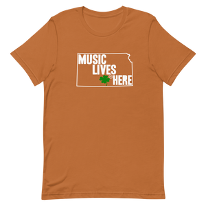 Kansas (Wichita) Irish "MUSIC LIVES HERE" T-Shirt