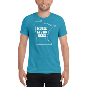 Minnesota Hippy "MUSIC LIVES HERE" Triblend Short sleeve t-shirt