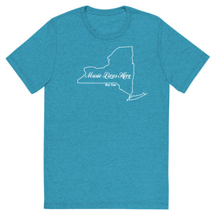 New York "MUSIC LIVES HERE" Proud  Triblend Short sleeve t-shirt