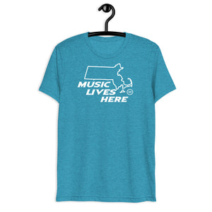 Massachusetts "MUSIC LIVES HERE" Men's Triblend T-Shirt