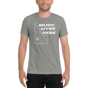 Idaho "MUSIC LIVES HERE" Men's Triblend Tshirt