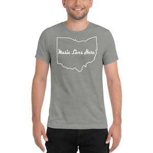 Ohio "MUSIC LIVES HERE" Premium Triblend Short sleeve t-shirt