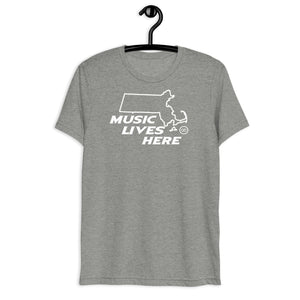 Massachusetts "MUSIC LIVES HERE" Men's Triblend T-Shirt