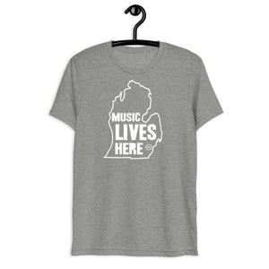 Michigan "MUSIC LIVES HERE" Men's Triblend T-Shirt