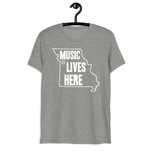 Missouri "MUSIC LIVES HERE" Men's Triblend Tshirt