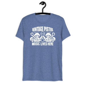 Arkansas/Vintage Pistol "MUSIC LIVES HERE" (Shrooms Design) Triblend T-Shirt