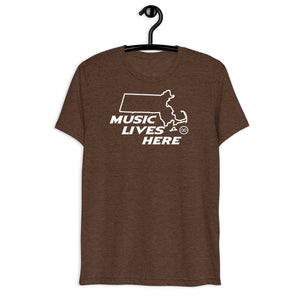Massachusetts "MUSIC LIVES HERE" Men's Triblend T-Shirt