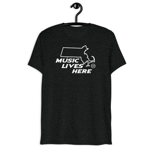 Massachusetts "MUSIC LIVES HERE" Men's Triblend T-Shirt