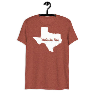 Texas "MUSIC LIVES HERE" Solid Triblend Short sleeve t-shirt