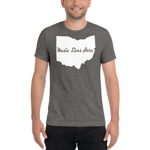 Ohio "MUSIC LIVES HERE" Solid Triblend Short sleeve t-shirt