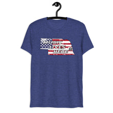 Nebraska Patriot "MUSIC LIVES HERE" Triblend T-Shirt