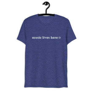 "MUSIC LIVES HERE" Men's Triblend T-Shirt