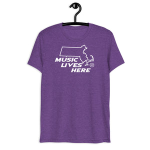 Massachusetts "MUSIC LIVES HERE" Men's Triblend T-Shirt
