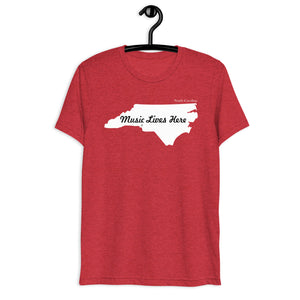 North Carolina "MUSIC LIVES HERE" Men's Triblend T-Shirt