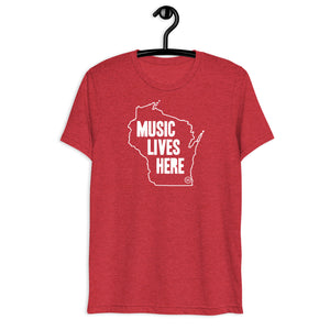 Wisconsin "MUSIC LIVES HERE" Men's Triblend T-Shirt