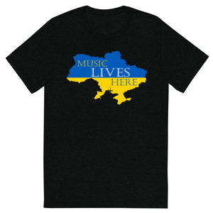 Ukraine "MUSIC LIVES HERE" Triblend t-shirt