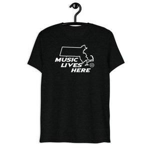 Massachusetts "MUSIC LIVES HERE" Men's Triblend T-Shirt