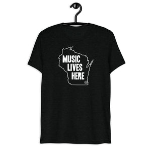 Wisconsin "MUSIC LIVES HERE" Men's Triblend T-Shirt