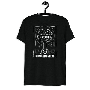 Arkansas/Vintage Pistol "MUSIC LIVES HERE" Music Tree Triblend T-Shirt