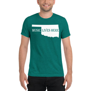 Oklahoma "MUSIC LIVES HERE" Premium Triblend Short sleeve t-shirt