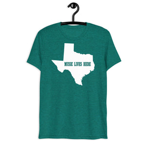 Texas "MUSIC LIVES HERE" Hard Country Triblend T-shirt