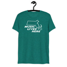 Massachusetts "MUSIC LIVES HERE" Men's Triblend T-Shirt