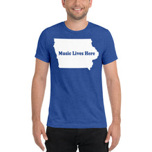 Iowa "MUSIC LIVES HERE" Solid Triblend Short sleeve t-shirt