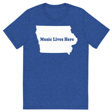 Iowa "MUSIC LIVES HERE" Solid Triblend Short sleeve t-shirt