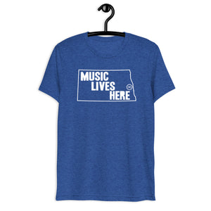 North Dakota "MUSIC LIVES HERE" Men's Triblend T-Shirt