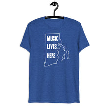 Rhode Island "MUSIC LIVES HERE" Men's Triblend T-Shirt
