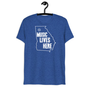 Georgia "MUSIC LIVES HERE" Men's Triblend T-Shirt