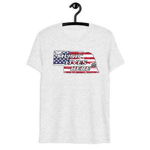 Nebraska Patriot "MUSIC LIVES HERE" Triblend T-Shirt
