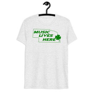 Nebraska Irish "MUSIC LIVES HERE" Men's Triblend T-Shirt