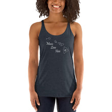 Hawaii "MUSIC LIVES HERE" Women's Triblend Racerback Tank