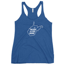 West Virginia "MUSIC LIVES HERE" Women's Triblend Racerback Tank