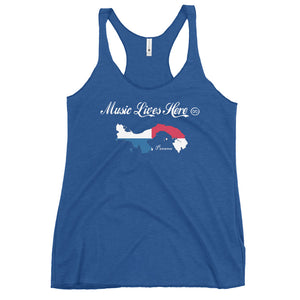 Panama "MUSIC LIVES HERE" Women's Triblend Racerback Tank