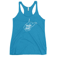 West Virginia "MUSIC LIVES HERE" Women's Triblend Racerback Tank