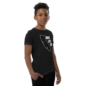 California "MUSIC LIVES HERE" Youth Short Sleeve T-Shirt