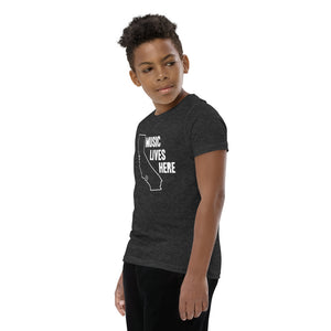 California "MUSIC LIVES HERE" Youth Short Sleeve T-Shirt