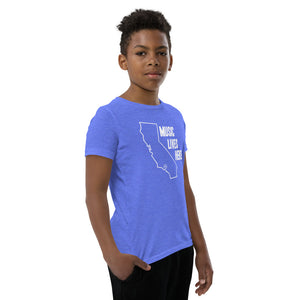 California "MUSIC LIVES HERE" Youth Short Sleeve T-Shirt