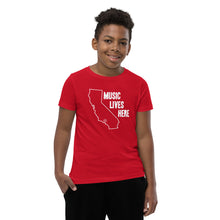 California "MUSIC LIVES HERE" Youth Short Sleeve T-Shirt